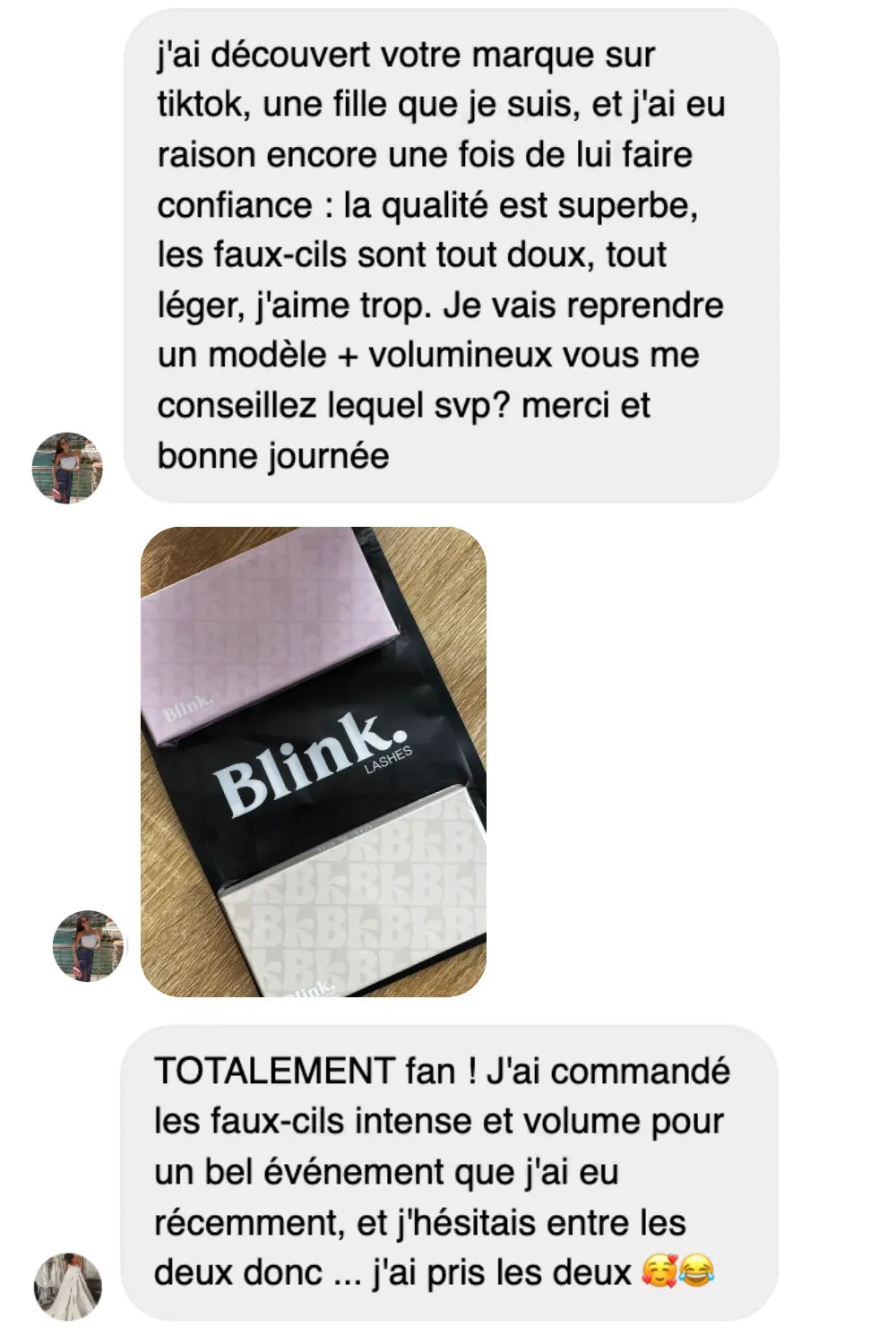 Cliente Blink. - avis faux cils découverts sur TikTok