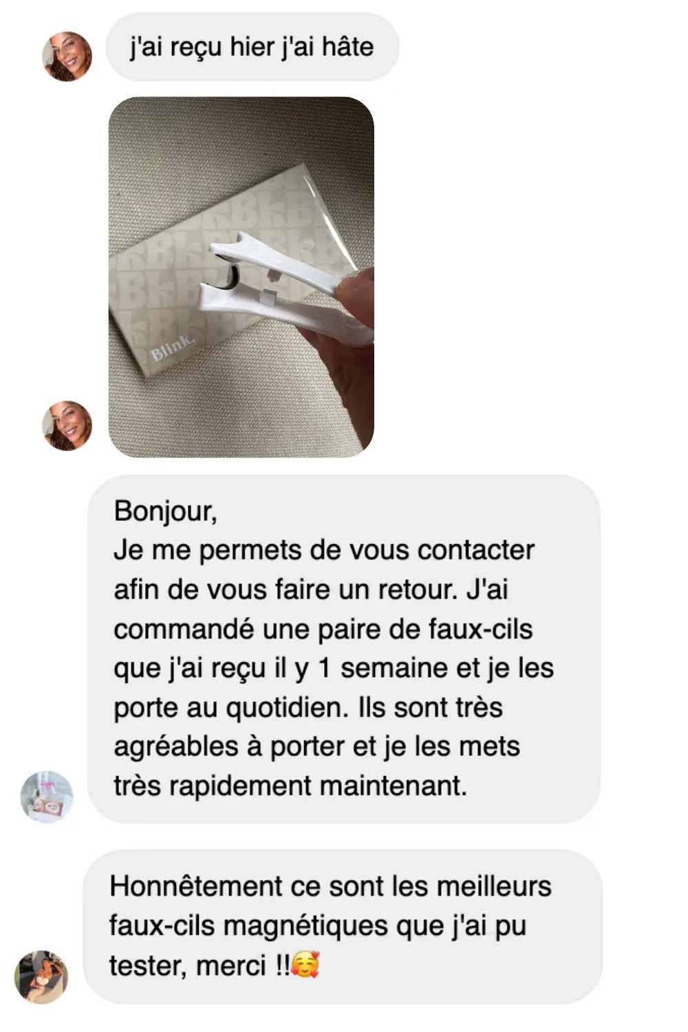 Cliente Blink. - avis faux cils magnétiques meilleure qualité