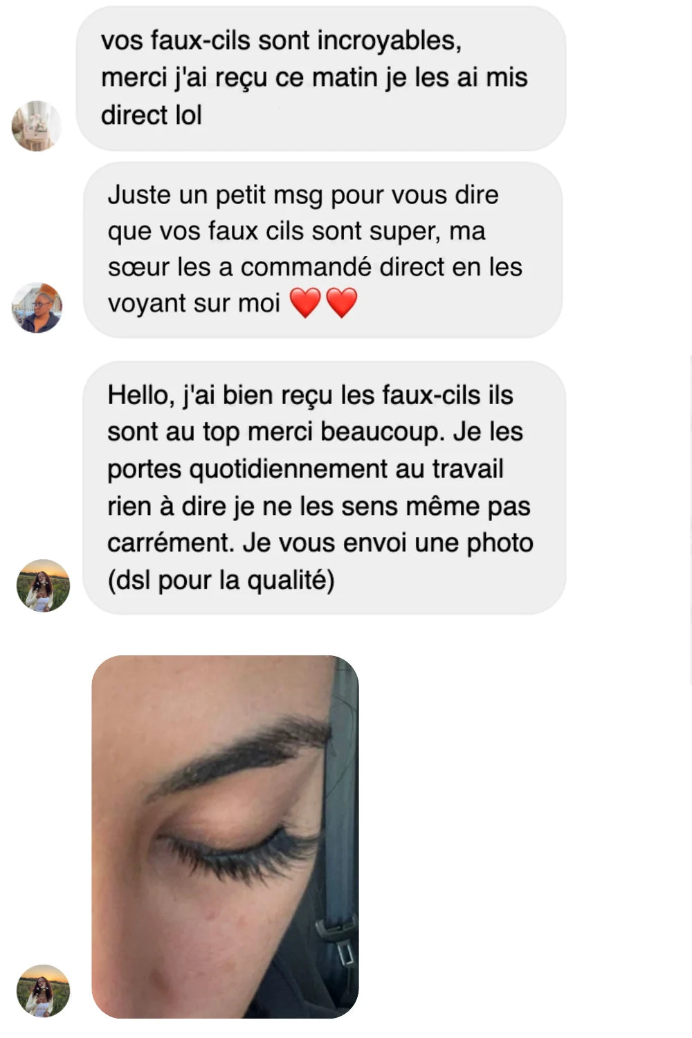 Cliente Blink. - avis faux cils portés au travail
